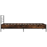 vidaXL Cadre de lit chêne fumé 90x200 cm bois d'ingénierie et métal