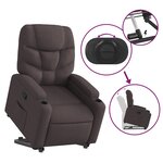 vidaXL Fauteuil inclinable marron foncé tissu