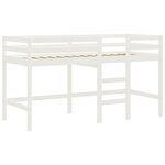 vidaXL Lit mezzanine enfants et rideaux rose 90x200cm bois pin massif