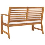 vidaXL Banc de jardin 114 5 cm avec coussin crème Bois solide d'acacia