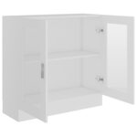 vidaXL Armoire à vitrine Blanc 82 5x30 5x80 cm Bois d'ingénierie