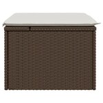 vidaXL Tabouret de jardin avec coussin brun 55x55x37 cm résine tressée