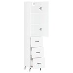 vidaXL Buffet haut Blanc brillant 34 5x34x180 cm Bois d'ingénierie
