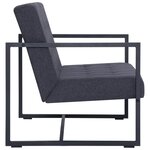 vidaXL Sofa à 2 places avec accoudoirs Gris foncé Acier et tissu