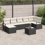 vidaXL Ensemble de Canapés de Jardin 7 Pièces avec Coussins en Rotin Synthétique Marron