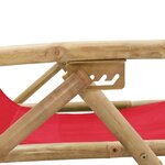 vidaXL Chaise de relaxation inclinable Rouge Bambou et tissu