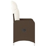 vidaXL Chaises inclinables de jardin lot de 2 et coussins marron rotin