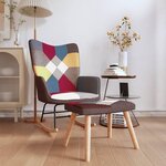 vidaXL Chaise à bascule avec tabouret Patchwork Tissu