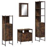 vidaXL Ensemble de meubles de salle de bain 4 Pièces Chêne fumé Bois