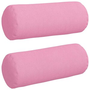 vidaXL Coussins d'accent 2 Pièces Rose Ø 15 x 40 cm tissu