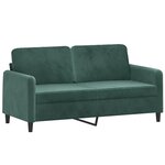 vidaXL Canapé 2 places avec oreillers vert foncé 140 cm velours