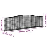 vidaXL Paniers à gabions arqués 8 Pièces 400x50x100/120 cm Fer galvanisé