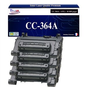 T3AZUR -4x Toners compatibles avec HP CC364A / CE390A (64A/90A) pour HP Laserjet P4014 P4014N P4015 P4015N P4015TN P4015X