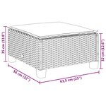vidaXL Tabouret de jardin et coussin noir 63 5x56x32 cm résine tressée
