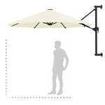 vidaXL Parasol mural avec mât métallique 300 cm Sable