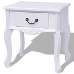 vidaXL Table de chevet 2 Pièces MDF Blanc