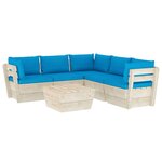 vidaXL Salon de jardin palette 6 Pièces avec coussins bois d'épicéa