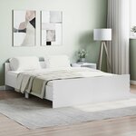 vidaXL Cadre de lit avec tête de lit/pied de lit blanc 135x190 cm
