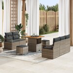 vidaXL Ensemble de canapés de jardin 8 pièces avec coussins gris en rotin