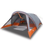 vidaXL Tente de camping de cabine 4 personnes gris orange imperméable