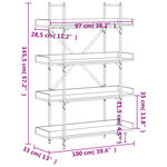 vidaXL Bibliothèque 4 niveaux chêne marron 100x33x145 5 cm