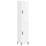 vidaXL Buffet haut Blanc brillant 34 5x34x180 cm Bois d'ingénierie