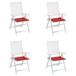 vidaXL Coussins de chaise jardin lot de 4 rouge 50x50x3cm tissu oxford
