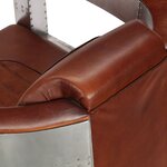 vidaXL Fauteuil en style d'aviation marron cuir véritable