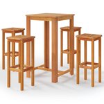 vidaXL Ensemble de bar de jardin 5 Pièces Bois d'acacia solide