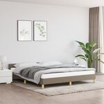 vidaXL Cadre de lit avec tête de lit Taupe 180x200 cm Tissu