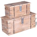 vidaXL Ensemble de deux coffres de rangement Bois d'Acacia