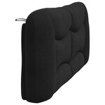 vidaXL Coussin de tête de lit noir 180 cm tissu