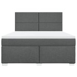 vidaXL Sommier à lattes de lit avec matelas Gris foncé 180x200cm Tissu