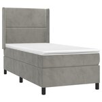 vidaXL Sommier à lattes de lit matelas LED Gris clair 90x200cm Velours