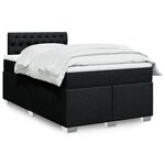 vidaXL Sommier à lattes de lit avec matelas noir 120x190 cm tissu