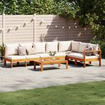vidaXL Salon de jardin avec coussins 5 Pièces Bois d'acacia solide