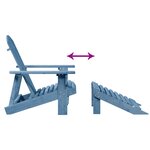 vidaXL Chaise Adirondack avec pouf bleu bois massif de sapin