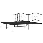 vidaXL Cadre de lit métal avec tête de lit noir 193x203 cm
