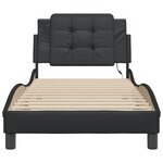 vidaXL Cadre de lit avec lumières LED noir 90x190 cm similicuir