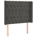 vidaXL Sommier à lattes de lit matelas LED Gris foncé 90x190cm Velours