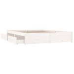vidaXL Cadre de lit avec tiroirs Blanc 180x200 cm Super King