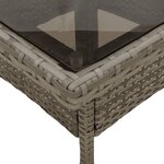 vidaXL Table de jardin dessus en verre gris 80x80x75 cm résine tressée