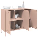 vidaXL Buffet rose 100 5x39x79 cm acier laminé à froid
