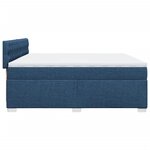 vidaXL Sommier à lattes de lit avec matelas Bleu 200x200 cm Tissu