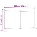 vidaXL Cloison de séparation 2 panneaux Anthracite 348x180 cm Tissu