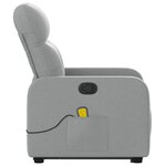 vidaXL Fauteuil de massage inclinable Gris clair Tissu