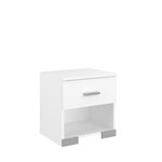 Chambre complète BOSTON : Lit adulte 140 x 190 + Commode + 2 Chevets - blanc