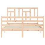 vidaXL Cadre de lit avec tête de lit 140x200 cm bois massif