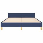 vidaXL Cadre de lit avec tête de lit Bleu 140x190 cm Tissu