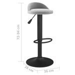 vidaXL Tabourets de bar lot de 2 gris clair velours